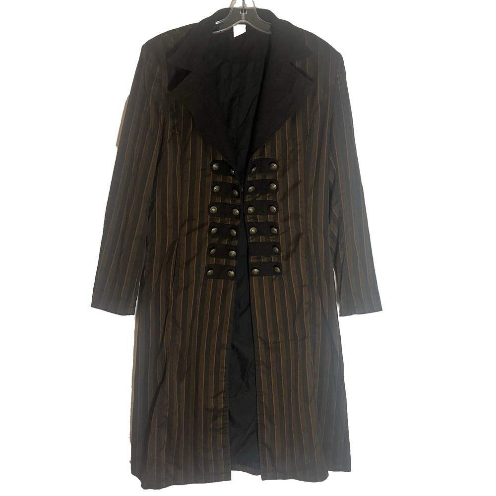 Spirit Halloween Jacket Adult Medium Brown Trench Coat Costume Steampunk Cloak M